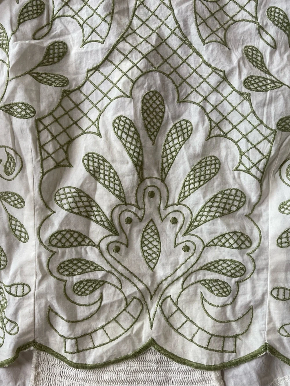 Anthropologie Puff Sleeve Embroidered Blouse Size Large Cottagecore Boho